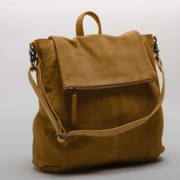 Free People Tiger-eye Large Backpack Suede Leather NWT🆕💥📦⌚🏃🏻💨⚡🚚 - Picture 5 of 15